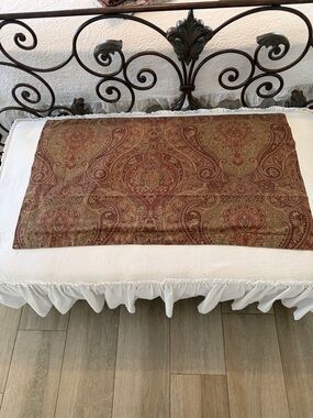 Pair of Ralph Lauren Burgundy and Olive Paisley King Pillow Shams